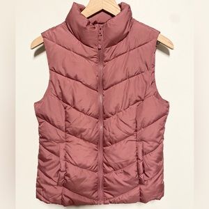 Cole Haan Quilted Puffer Vest Jacket Fall Autumn Purple Pink Mauve Women…